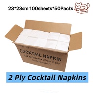 (50 Packs)Cocktail Napkin White/Napkin Koktel Putih/Tisu Meja/Table Tissue Paper/2 Ply