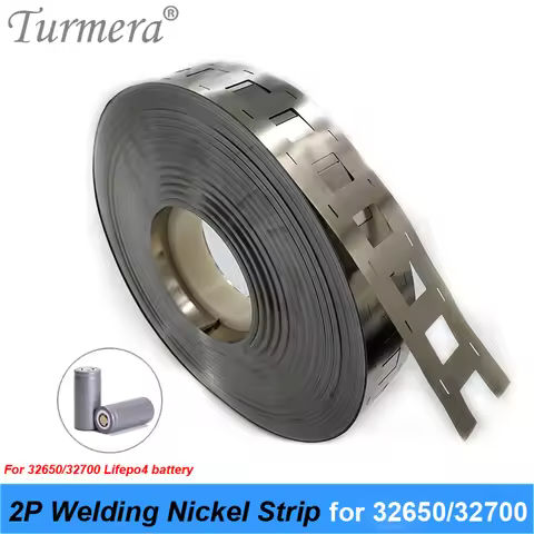 Turmera 1M 32650 32700 2P Welding Nickel 0.15mm Thickness Hole Spacing 32.5mm 34.5mm for 12V 24V 36V