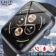 LIGE 1.83 Inch Smart Watch Bluetooth Call Voice Assistant Quickly Reply Messages Men's Watch GPS Sports Distance Smartwatch Men