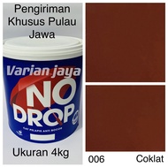 Cat Tembok No drop 4Kg Nodrop Anti Bocor Warna Coklat 006