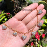 Rantai Tangan Emas Suasa Buah Hati Gold Plated Love Pendent Bracelet