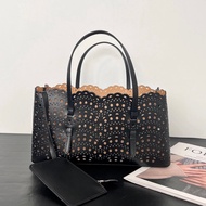ALAIA Hollow First Layer Cowhide Portable Underarm Crossbody tote Bag
