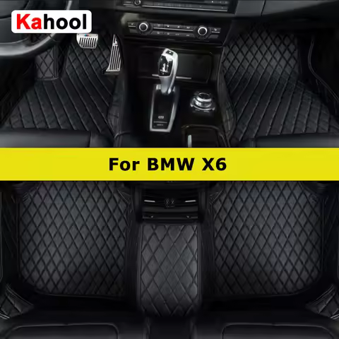 KAHOOL Custom Car Floor Mats For BMW X6 E71 E72 F16 F86 G06 G96 Auto Carpets Foot Coche Accessorie