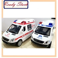 Mini Ambulance Police Model  Car Toy For Kid Vehicles With Light and Sound Best Gift Toys For Boy Ma
