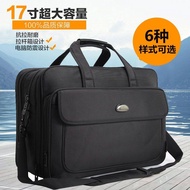 17 inch business men's bag, large capacity briefcase, oxford cloth shoulder portable toolkit, extended and thickened computer bag