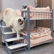Dog Bed Solid Wood Puppy Princess Bed Cat Bed Dog Upper and Lower Bed Pet Bunk Bed Height-Adjustable Bed Double Layer Ca