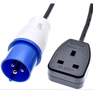 {fast delivery}CEE 3pin 16 Amp/32 Amp to UK 13A Plug Conversion Cable - Heavy-Duty Industrial Connec