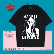 EXZO AVRIL LAVIGNE BLACK OVERSIZE cotton combad24s CLOTHES AVRIL LAVIGNE PICTUREPOLOS T-SHIRT