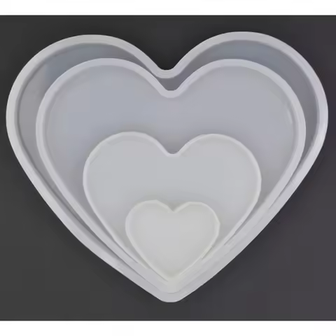 Love heart shape epoxy mold size 18cm, 15cm, 10cm DIY resin heart casting silicone mold