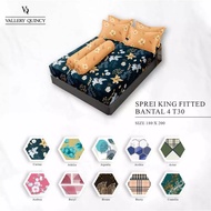 Live - Vallery Quincy King Size Bed Sheet B4 180x200 Height 30cm Pillow 4 Bolsters 2