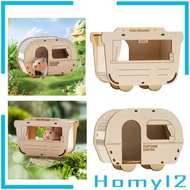 [HOMYL2] Wooden Hamster Hideout Handcrafted House for Small Animals Mice Hamster