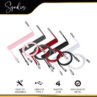 Attack Shark C01 Pro Coiled Cable Double Sleeved Type-C Cable With Detachable Aviator Connector