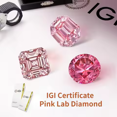 Messi Jewelry With IGI certificates Fancy Light Pink Lab grown Diamond CVD HPHT Colored Diamond Ston