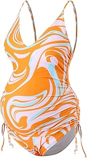 Maternity Swimsuits 1 Piece U Neck Bathing Suit Ladies Halterneck Pregnancy Swimwear Backless Printe