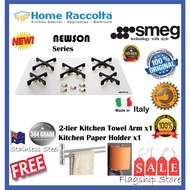 SMEG P755AB 75cm Newson Gas Hob (Glass) 5 Burners Gas Hob Smeg P755AB Newson Aesthetic White Gas Hob