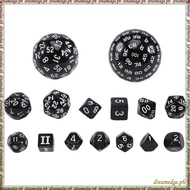 [S D K G] 15Pieces Complete Polyhedral DND Dice Set D3-D100 Spherical  Dice Set,100 Sides Dice Set f