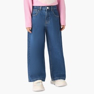 Babyshop Juniors Wide Leg Jeans With Pockets, Button Waist
