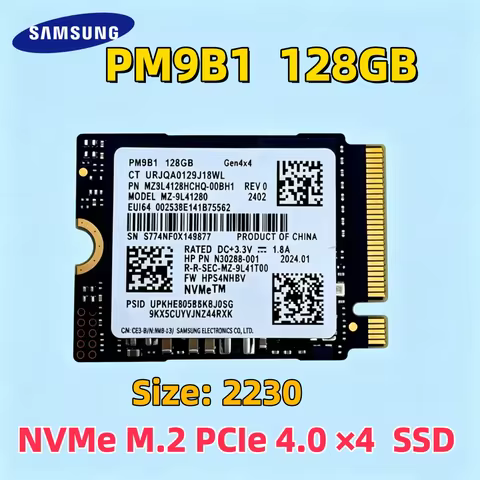 SAMSUNG SSD PM9B1 128GB PCIe 4.0 × 4 NVMe M.2 Size 2230 Internal Solid State Drive for Laptop Deskto