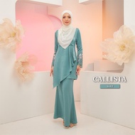 ADEL Callista Plus Size Baju Kurung Moden Muslimah Dewasa Premium Satin Airflow Lace Koleksi Raya 2024