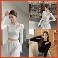 Borip G0136 Long Sleeve Body T-shirt 1 Shoulder 2 Colors Under 59kg - Borip Long Sleeve Hugging Shap