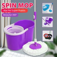 GRATIS ONGKIR Set Alat Pel Lantai PLASTIK 2 Kain Pel hand preassure rotary mop 360 Super Mop Dengan 