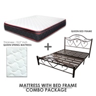 LaMoison COMBO SET Queen Size Bed Frame With Queen Spring Mattress Katil Queen Tilam Queen 10.5 INCH