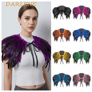 DARLENE Feather Shawl, Adjustable Luxury Feather Shrug Shawl, Costume Punk Gothic Capes Shoulder Fak