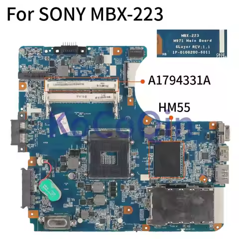 For SONY VAIO VPCEB VPCEB3J0E VPCEB3F4E MBX-223 M971 HM55 Laptop Motherboard A1794331A 1P-0106200-60