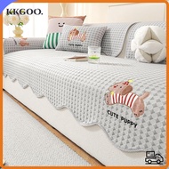 KKGOO Sofa Protective Cover, Ice Silk Non-slip Sofa Seat Mat, Anti-scratch Cartoon Dog Breathable Co