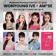 (CONTENTS 3/S 4 PCS) Photocard WONYOUNG IVE AM*SE LIP - Premium 2 Sided PC Photocard Kpop Card Unoff