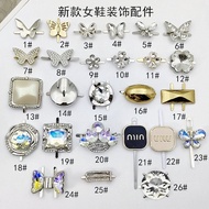 ((No Shoes) Popular Women's Shoes Rhinestone Small Butterfly Decoration Accessories Shoe Buckle Meta