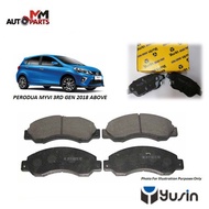 Perodua Myvi 2017 Above 3rd Gen - Yusin Taiwan Original Quality Front Brake Pad Set