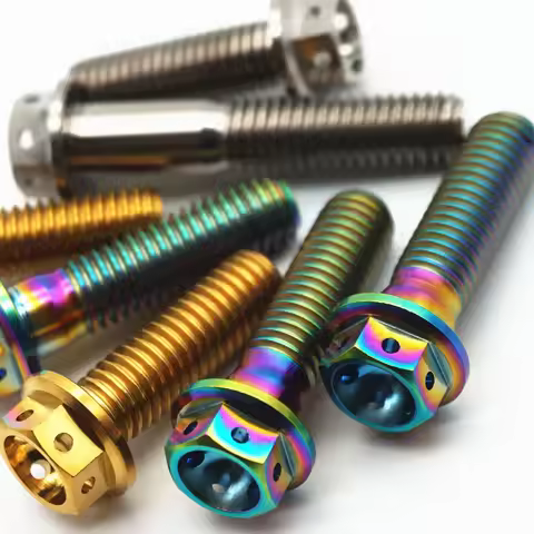 M6 Titanium Bolts Outer Hexagon Hollow Flange Head Ti Fastener MotorcycleM6x10 M6x15 M6x20 M6x25 M6x