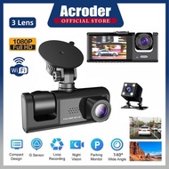 Acroder Dashcam Car 3 Cameras WIFI HD 1080p 170° Night Vision G-Sensor 24 Hours Parking