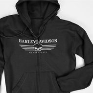 Zipper Hoodie Jacket - Harley Davidson Skull Logo Aj2