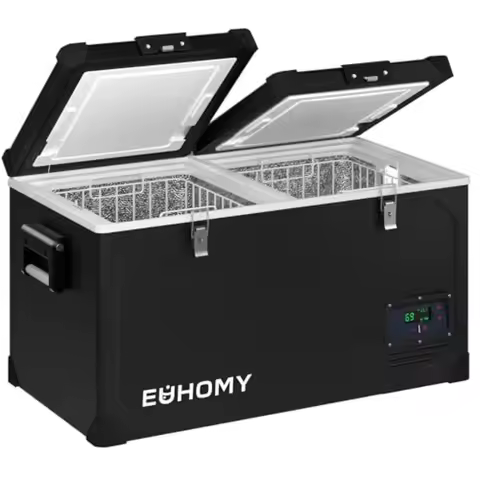 12 Volt Refrigerator 69QT Electric Cooler with SECOP Compressor Dual Zone Car Fridge -468 12V/24V DC