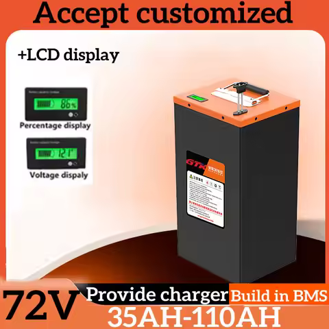 GTK 72v Lifepo4 40Ah 50Ah 60Ah 70Ah 80Ah 100Ah 110Ah Lithium Battery for 2KW 3KW Rickshaw Skateboard