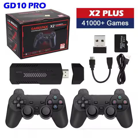 Hot Sale X2 PLUS GD10 Pro 4K Game Stick 3D HD Retro Video Game Console Wireles Controller TV 40 Emul