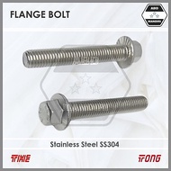 SS304 Flange Bolt M10 X 70 (SUS304 A2-70 Flange Stainless SteelBolt) M10x70 10x70/ 10 x 70 Cap Bolt/