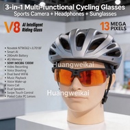 2026 V8 Wi-Fi 13mega pixels  New Smart Al Camera Glasses BlueTooth Glasses HD Call Smart Glasses Wat