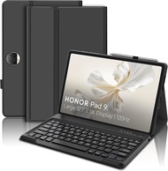 เคสคีย์บอร์ดสำหรับ Honor Pad 9 12.1นิ้วแป้นพิมพ์บลูทูธแม่เหล็ก (ผัง QWERTY) เคสแบบพับปิดได้แท่นวางที