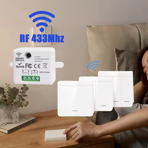 Wireless Smart Light Switch with 1/2/3 Gang RF 433MHz Remote Control Relay Receiver for Led Lamp AC 