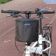 新品小布摺疊車車筐加厚帆布兒童車滑板電動車簍登山自行車籃子前
