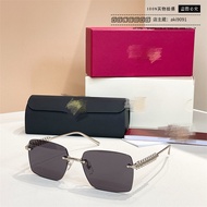 89S6 Cartie * r European American Same Style Large Square Sunglasses Women Fashion Metal Sunglasses 