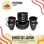 DINER SET JAPAN SERIES 1 set of cutlery 1 set of 12 pieces 1 set of bowls 1 set of dinner plates