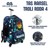 GEULIS BAGS Children's School Suitcase Backpack Push Trolley stainless steel material 4 wheels can b