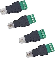 4 pieces RJ11 6P4C 4 pin male screw connection adapter, screw connection, modular connectors, for st