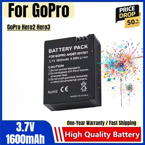 GoPro Battery AHDBT-201 301 for GoPro Hero2 Hero3 Action Camera Battery