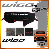 Dashboard Cover for Toyota Wigo 2014 to 2022 Dash board Cover Dash Mat RED / BLACK LINING 2015 2016 