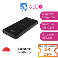 Philips DLP9520C 10000 mAh Powerbank 20W PD 15W Qi Wireless Charging LCD display Li-Polymer Battery 